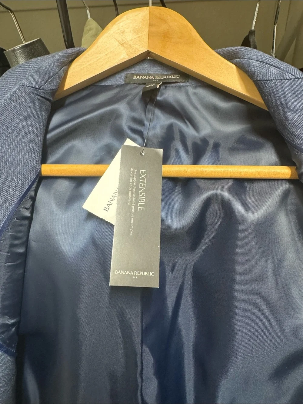 Banana Republic Navy Blue Suit Jacket with Satin Lining